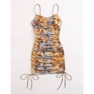 Tie Dye Ruched Bodycon Dress